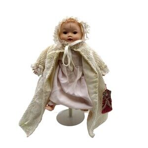 Vintage Bradley Dolls Porcelain Bisque Hand Painted Baby Doll Cloth Body 10"